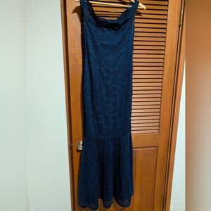 Navy Blue Lace Maxi Dress